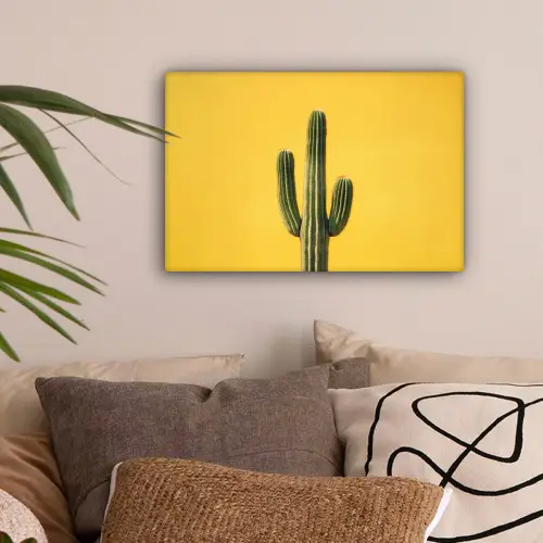 Cactus - Groen - Minimalistisch canvas 2cm klein -sfeer1