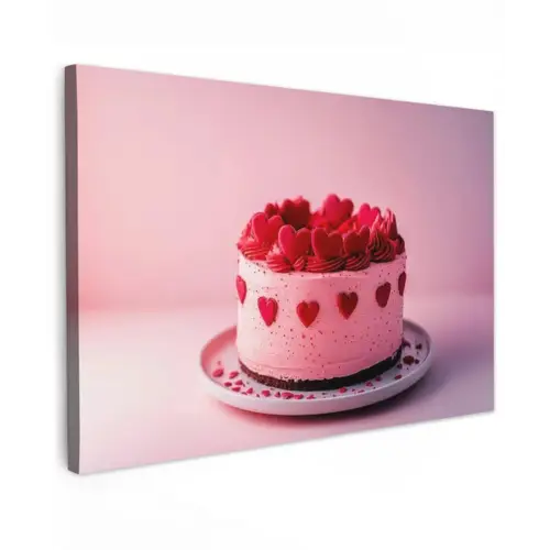 Taart - Hart - Roze canvas 2cm klein -z3d
