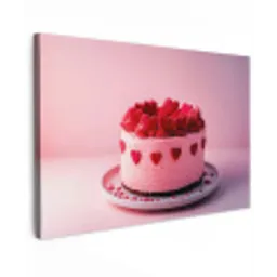 Taart - Hart - Roze canvas 2cm klein -z3d