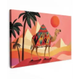 Kameel - Pyramides - Rode zon canvas 2cm klein -z3d