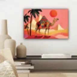 Kameel - Pyramides - Rode zon canvas 2cm klein -sfeer6