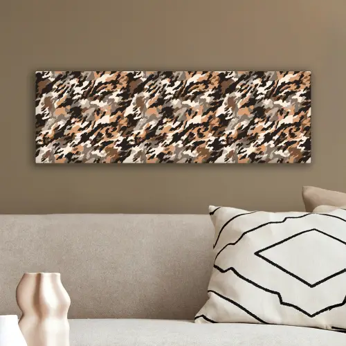 Camouflage - Patroon - Beige - Bruin canvas 2cm klein 828 -sfeer3