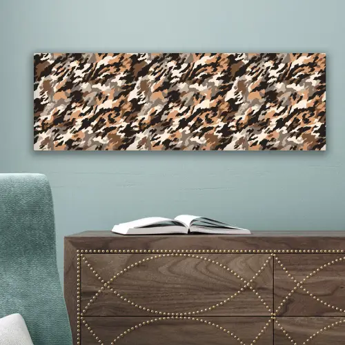 Camouflage - Patroon - Beige - Bruin canvas 2cm klein 828 -sfeer4