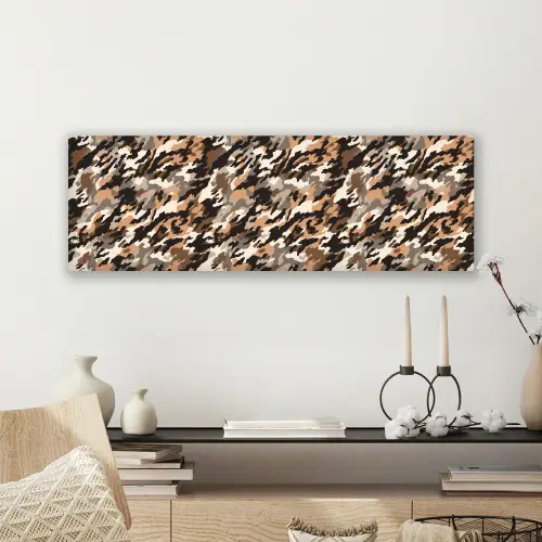 Camouflage - Patroon - Beige - Bruin canvas 2cm klein 828 -sfeer6