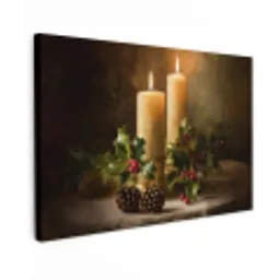 Kaarslicht - Kerst - Veelkleurig canvas 2cm klein -z3d