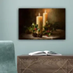 Kaarslicht - Kerst - Veelkleurig canvas 2cm klein -sfeer4