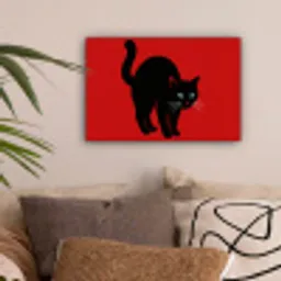 Kat - Zwart - Staart canvas 2cm klein -sfeer1