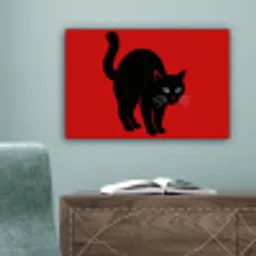 Kat - Zwart - Staart canvas 2cm klein -sfeer4