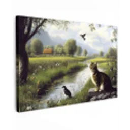 Kat - Beekje - Weide canvas 2cm klein -z3d