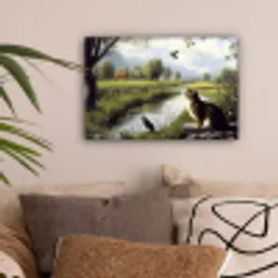 Kat - Beekje - Weide canvas 2cm klein -sfeer1
