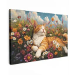Kat - Bloemen - Ontspannen canvas 2cm klein -z3d