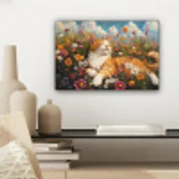 Kat - Bloemen - Ontspannen canvas 2cm klein -sfeer6