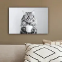 Kat - Bril - Mok - Pluizig canvas 2cm klein -sfeer3