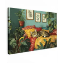 Kat - Planten - Groen canvas 2cm klein -z3d