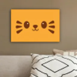 Kat - Simplistisch - Oranje - Vrolijk canvas 2cm klein -sfeer3