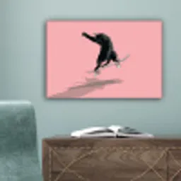 Kat - Skateboard - Roze canvas 2cm klein -sfeer4