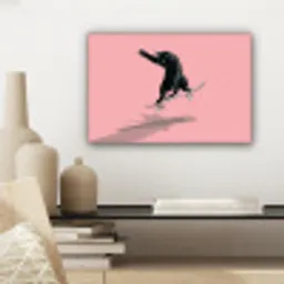 Kat - Skateboard - Roze canvas 2cm klein -sfeer6