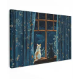 Kat - Sterrenhemel - Blauw canvas 2cm klein -z3d