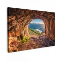 Grot - Berg - Landschap - Natuur canvas 2cm klein -z3d