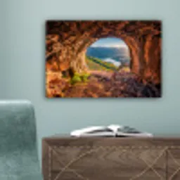 Grot - Berg - Landschap - Natuur canvas 2cm klein -sfeer4