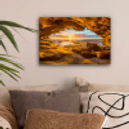 Grot - Zee - Horizon - Zonsondergang canvas 2cm klein -sfeer1