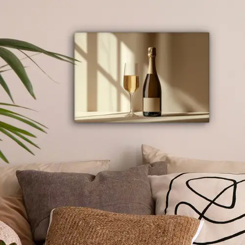 Champagne - Beige - Schaduw - Bubbels canvas 2cm klein -sfeer1