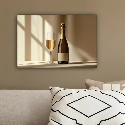 Champagne - Beige - Schaduw - Bubbels canvas 2cm klein -sfeer3