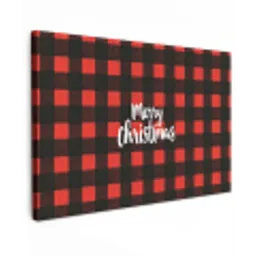 Geruit - Rood - Tekst - Christmas canvas 2cm klein -z3d