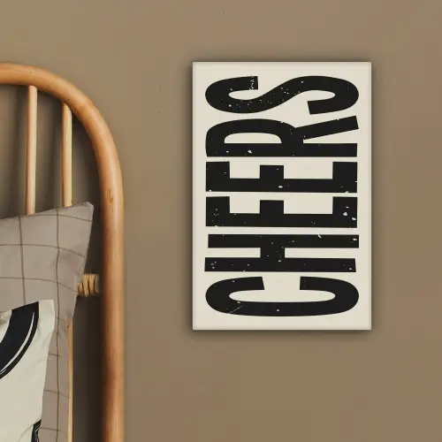 Cheers - Japandi - Zwart - Letters canvas 2cm klein -sfeer3