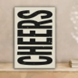 Cheers - Japandi - Zwart - Letters canvas 2cm klein -sfeer1