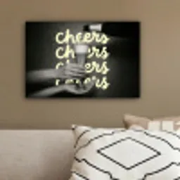Cheers - Wijn - Zwart - Wit canvas 2cm klein -sfeer3