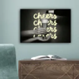 Cheers - Wijn - Zwart - Wit canvas 2cm klein -sfeer4