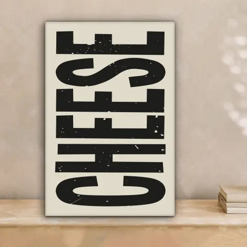 Kaas - Decoratie - Beige - Cheese canvas 2cm klein -sfeer1