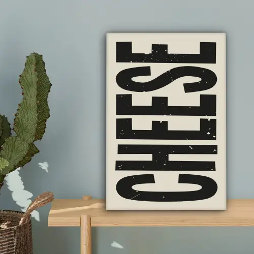 Kaas - Decoratie - Beige - Cheese canvas 2cm klein -sfeer4