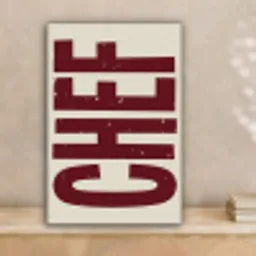 Chef - Rood - Japandi - Vintage canvas 2cm klein -sfeer1