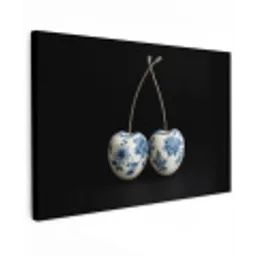 Kersen - Delfts blauw - Fruit canvas 2cm klein -z3d