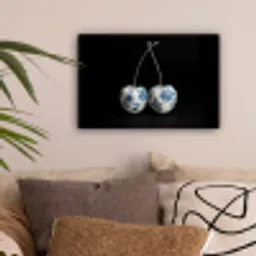 Kersen - Delfts blauw - Fruit canvas 2cm klein -sfeer1