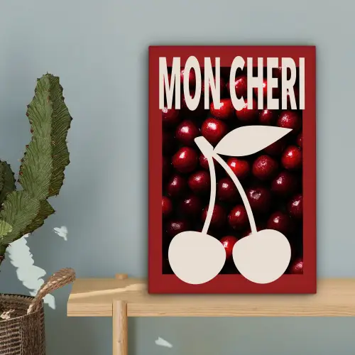 Kersen - Illustratie - Rood canvas 2cm klein -sfeer4