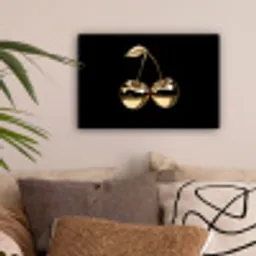 Kersen - Zwart - Goud - Chrome canvas 2cm klein -sfeer1