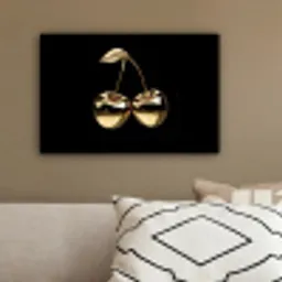 Kersen - Zwart - Goud - Chrome canvas 2cm klein -sfeer3