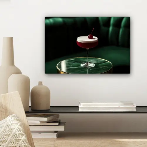 Kers - Cocktail - Rood - Marmer canvas 2cm klein -sfeer6
