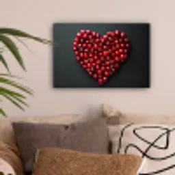 Kersen - Hart - Rood - Zwart canvas 2cm klein -sfeer1