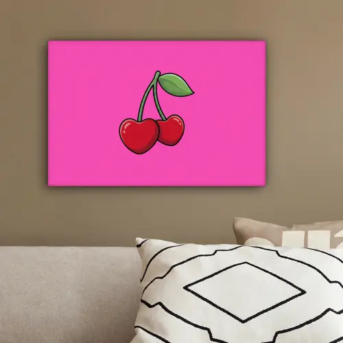 Kers - Roze - Fruit canvas 2cm klein -sfeer3