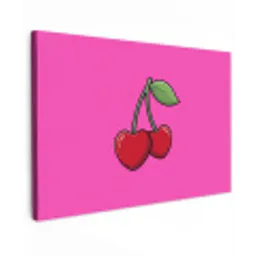 Kers - Roze - Fruit canvas 2cm klein -z3d