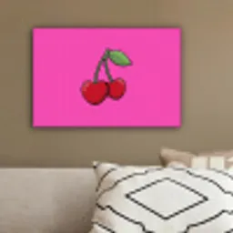 Kers - Roze - Fruit canvas 2cm klein -sfeer3