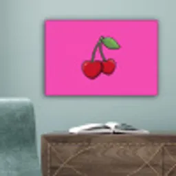Kers - Roze - Fruit canvas 2cm klein -sfeer4
