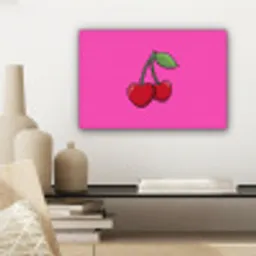 Kers - Roze - Fruit canvas 2cm klein -sfeer6