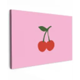 Kersen - Roze - Illustratie canvas 2cm klein -z3d