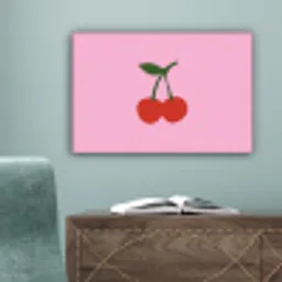 Kersen - Roze - Illustratie canvas 2cm klein -sfeer4