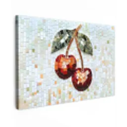Kersen - Rood - Mozaïek - Blaadjes canvas 2cm klein -z3d